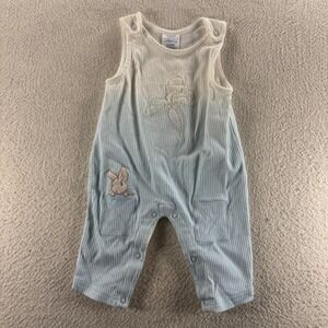 Baby Boy Girl Corduroy Bunny Carrot Overalls 6 9 Months Blue White Ombre Easter‎